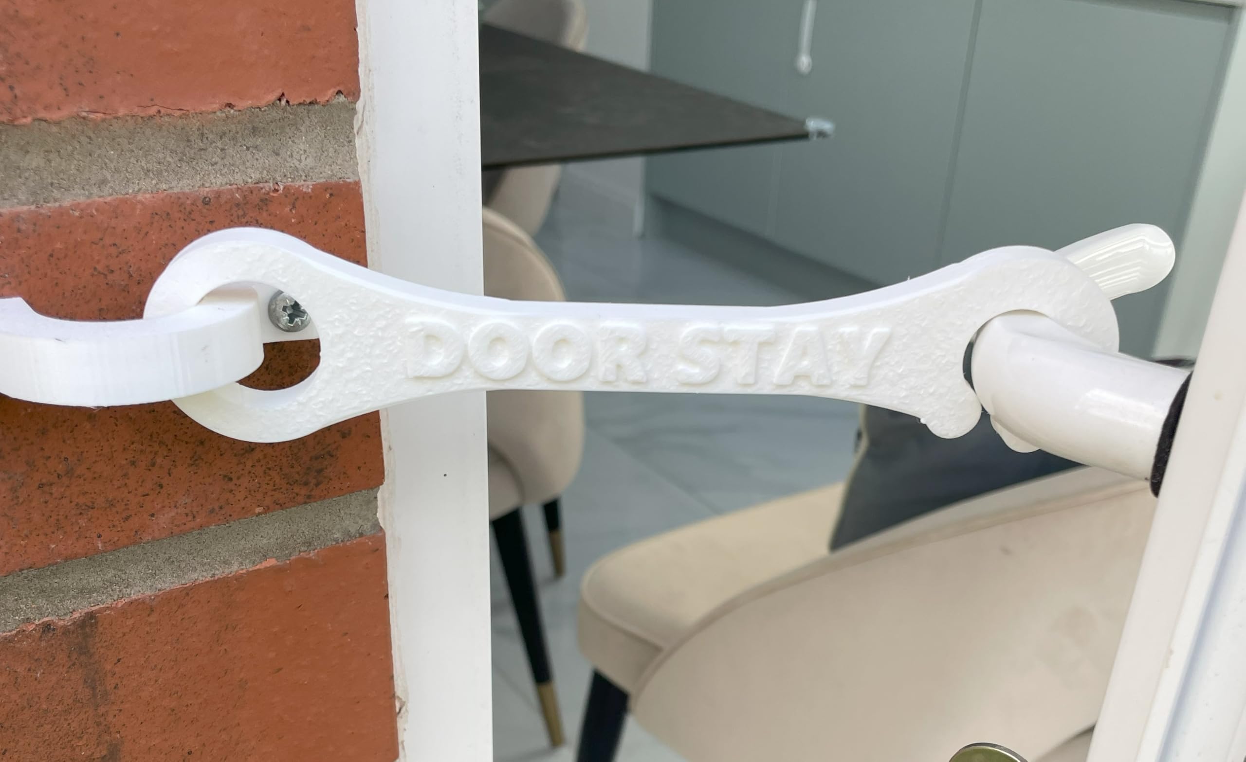 Door Stay Bi-Fold Door Stay, Hook & Eye Latch Style Door Holder & Restraint, Holds Bi-Fold Doors Open Securely