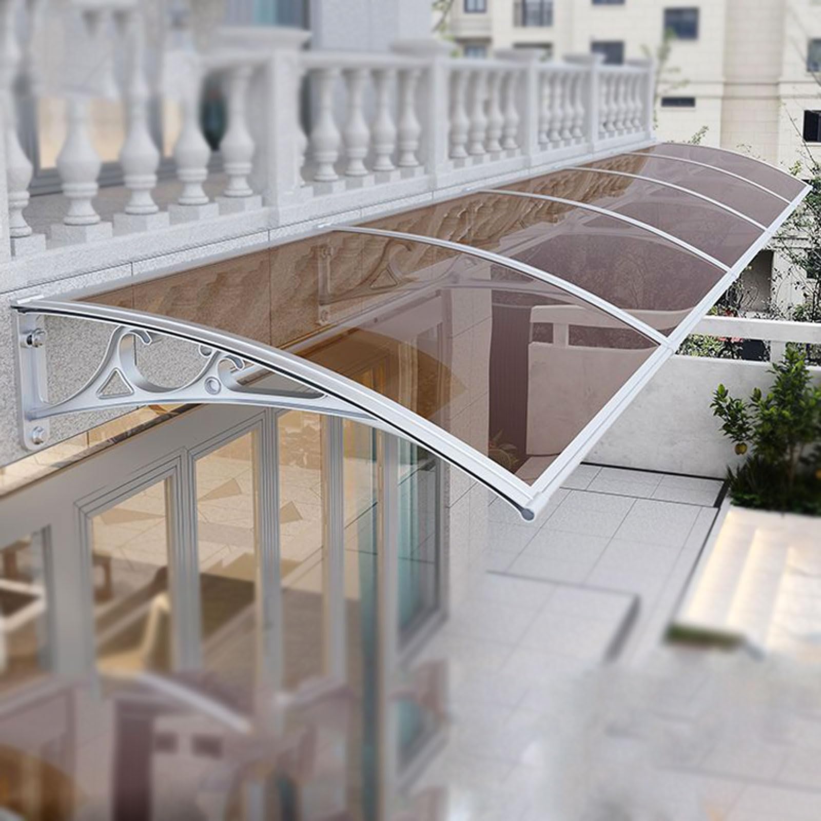 QYMYOZ Window Awning Door Canopies, Polycarbonate Cover Front Door Outdoor Patio Awning Canopy UV Rain Snow Sunlight Protection for Patio, Door, Deck, Porch