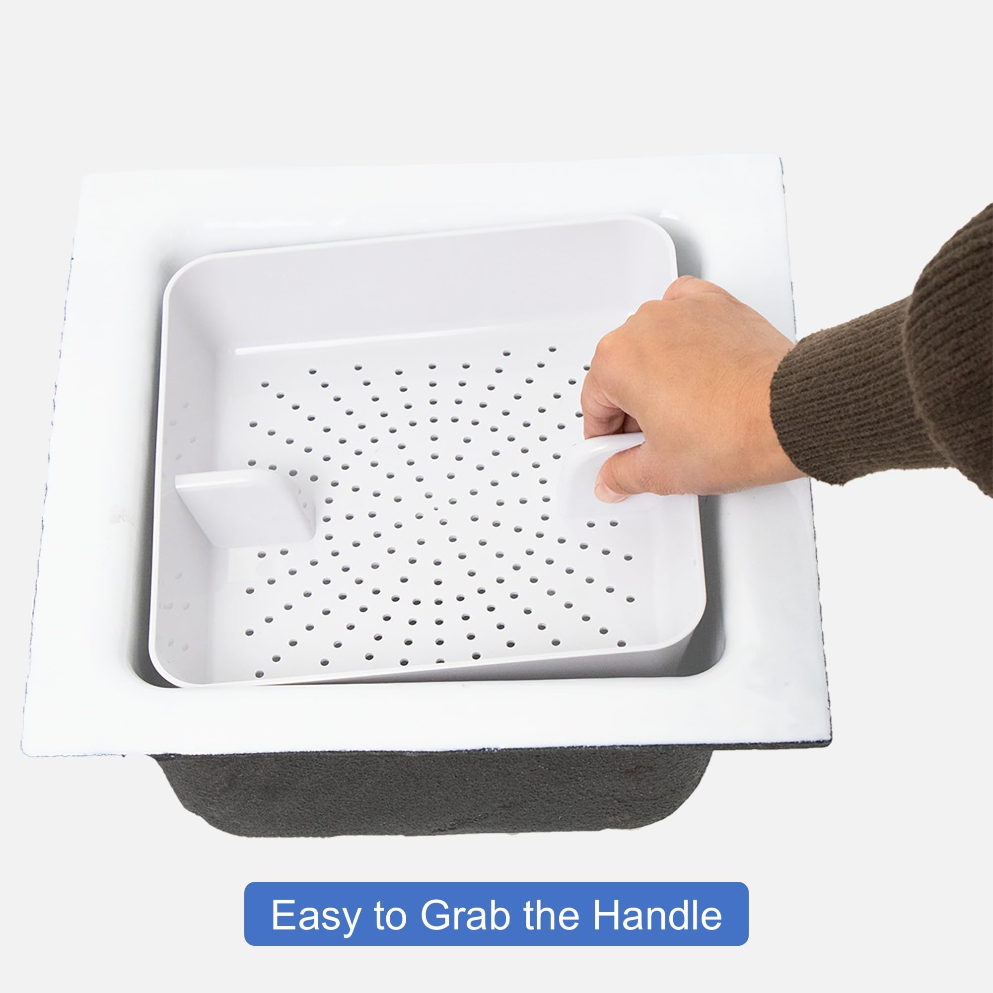 GSW FS-PB - Cesta de drenaje de plástico ABS para fregadero, 4 unidades, atrapa partículas de alimentos para restaurantes, bares, bufés, se adapta a agujeros de fregadero de suelo de 8-1/2 pulgadas