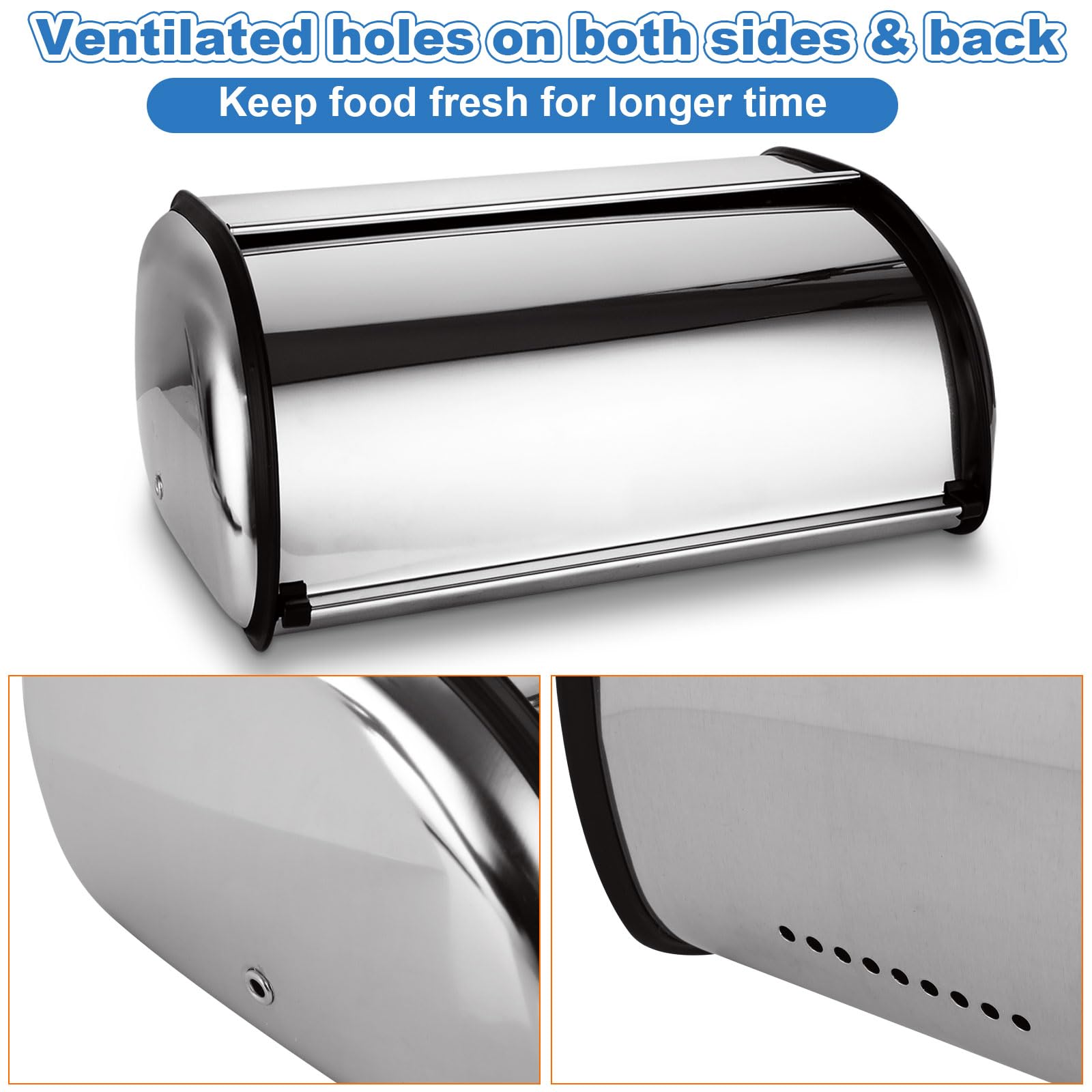 Amazon.co.jp: LDHHYH ロールトップブレッドビン ステンレス