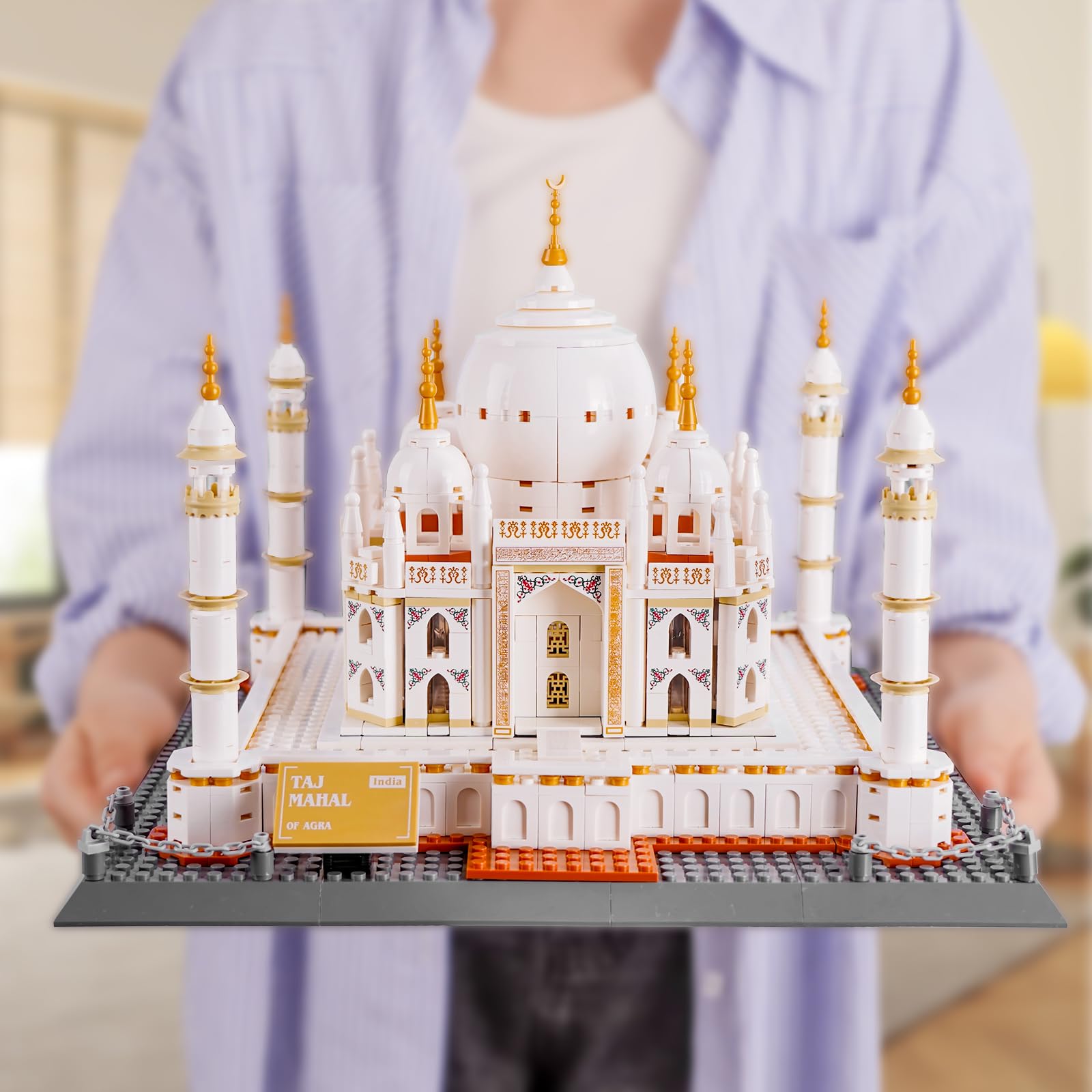 Giocattolo dei blocchi da costruzione, Kit di modelli architettonici del Taj Mahal, serie di souvenir famosi da collezione per adulti, adolescenti, bambini dagli 8 anni in su, 1113 pezzi