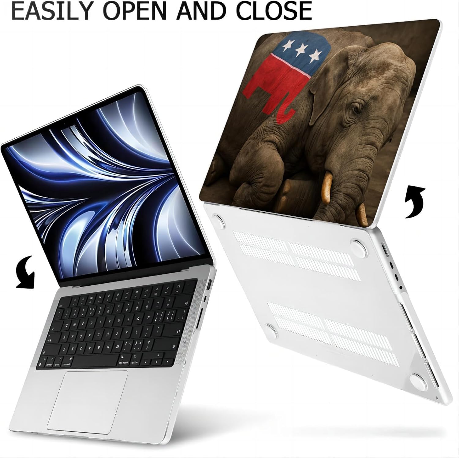 Compatible with MacBook Neo 13-inch, Hard Shell Case with Keyboard Cover and Screen Protector (A3404 A18 Pro chip, 2026 Release) - Elephants MC22769