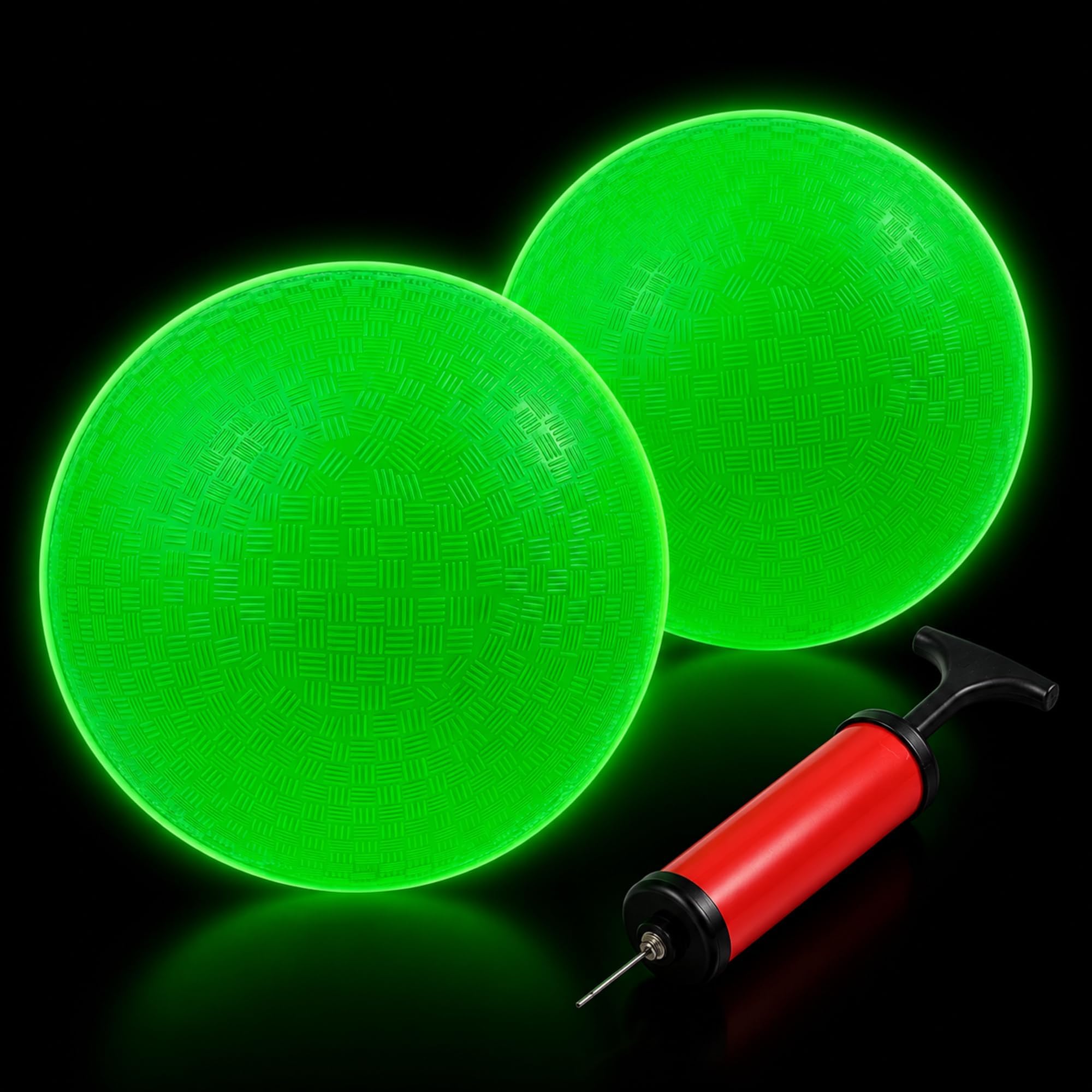 – Hiboom Glow in The Dark Kickballs Dodgeballs Light up Playground Bouncy Balls with Pump for Adults Playground Backyard Outdoor Glow in The Dark Activities