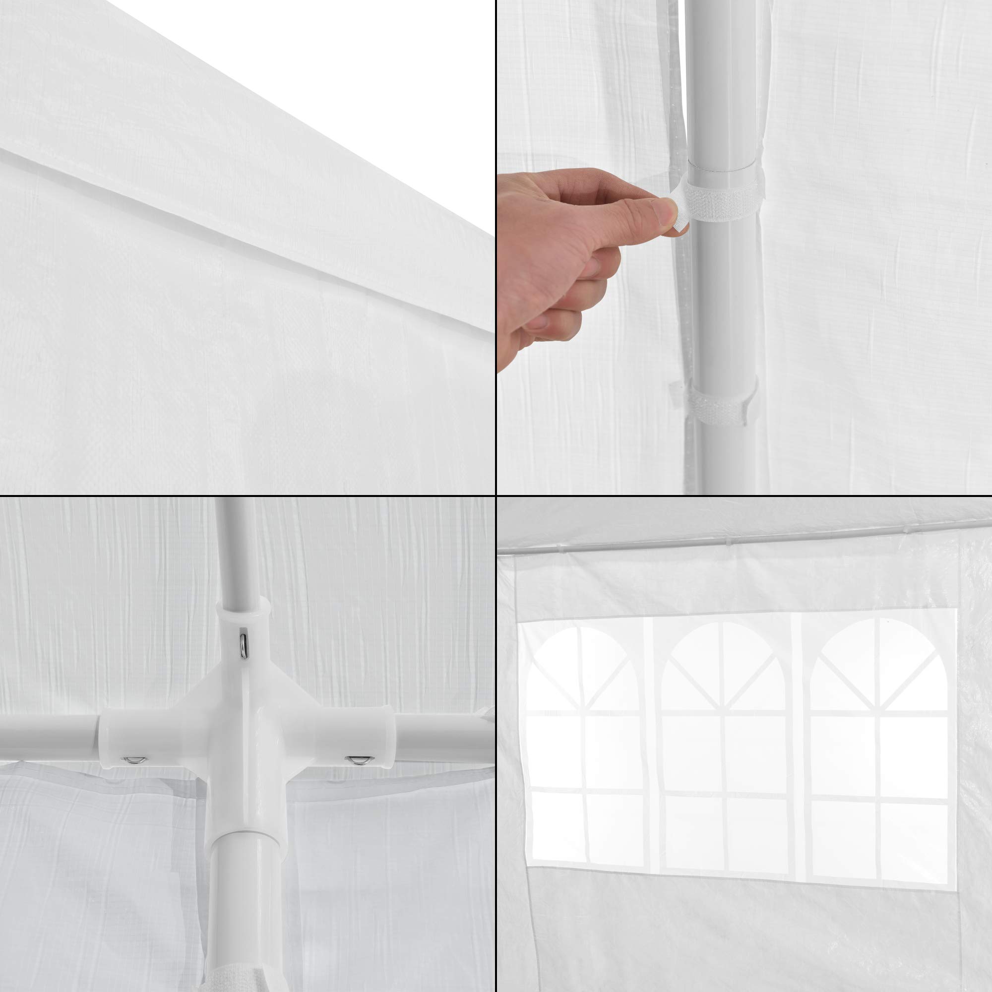 casa.pro Carpa Pabellón para Jardín Wedau Carpa Plegable Gazebo Cenador de Jardín Estructura de Acero Terraza Patio 600 x 300 x 255 cm - Blanco