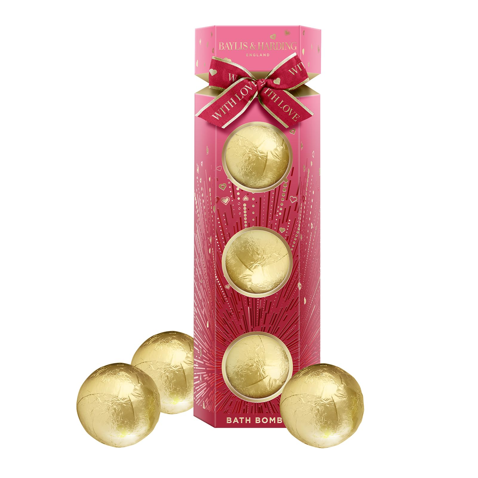 Baylis & Harding Midnight Cherry Luxury Bath Bomb Trio Gift Set - Vegan Friendly, 126.67 g (Pack of 3)