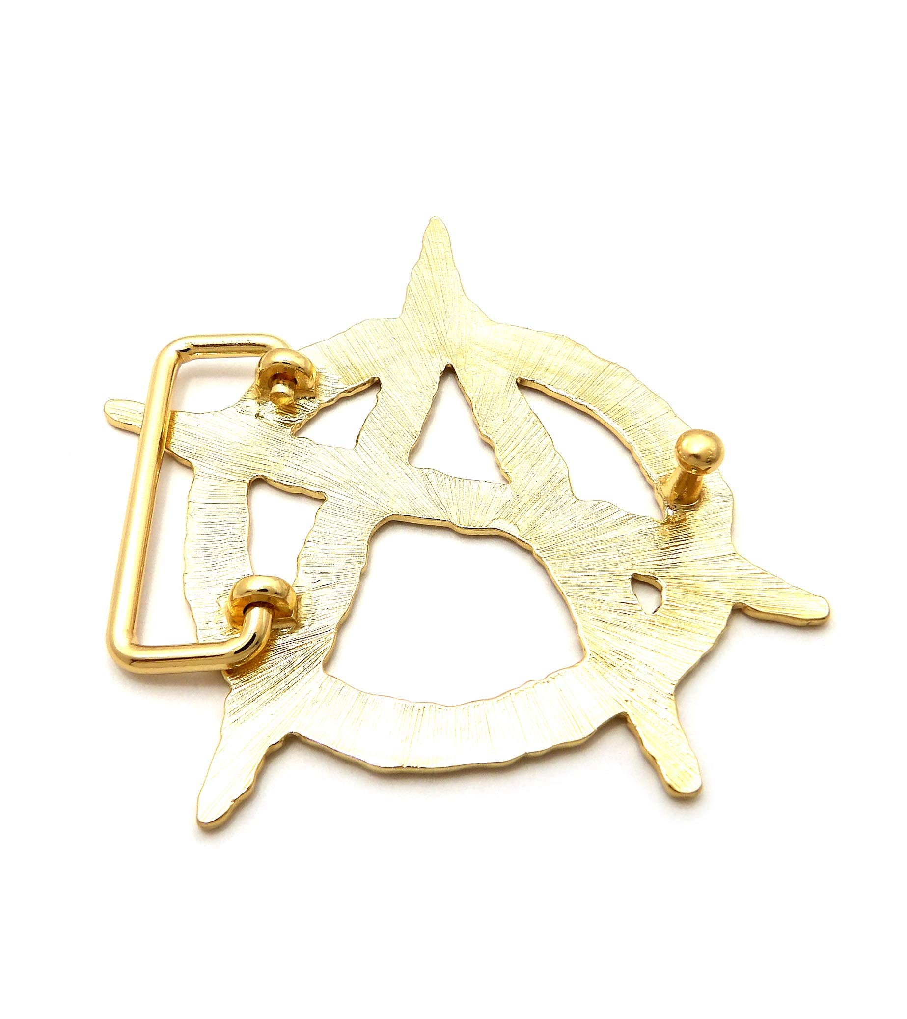 Hip Hop Men's Anarchy Symbol Piece Buckles (Gold - Anarchy)