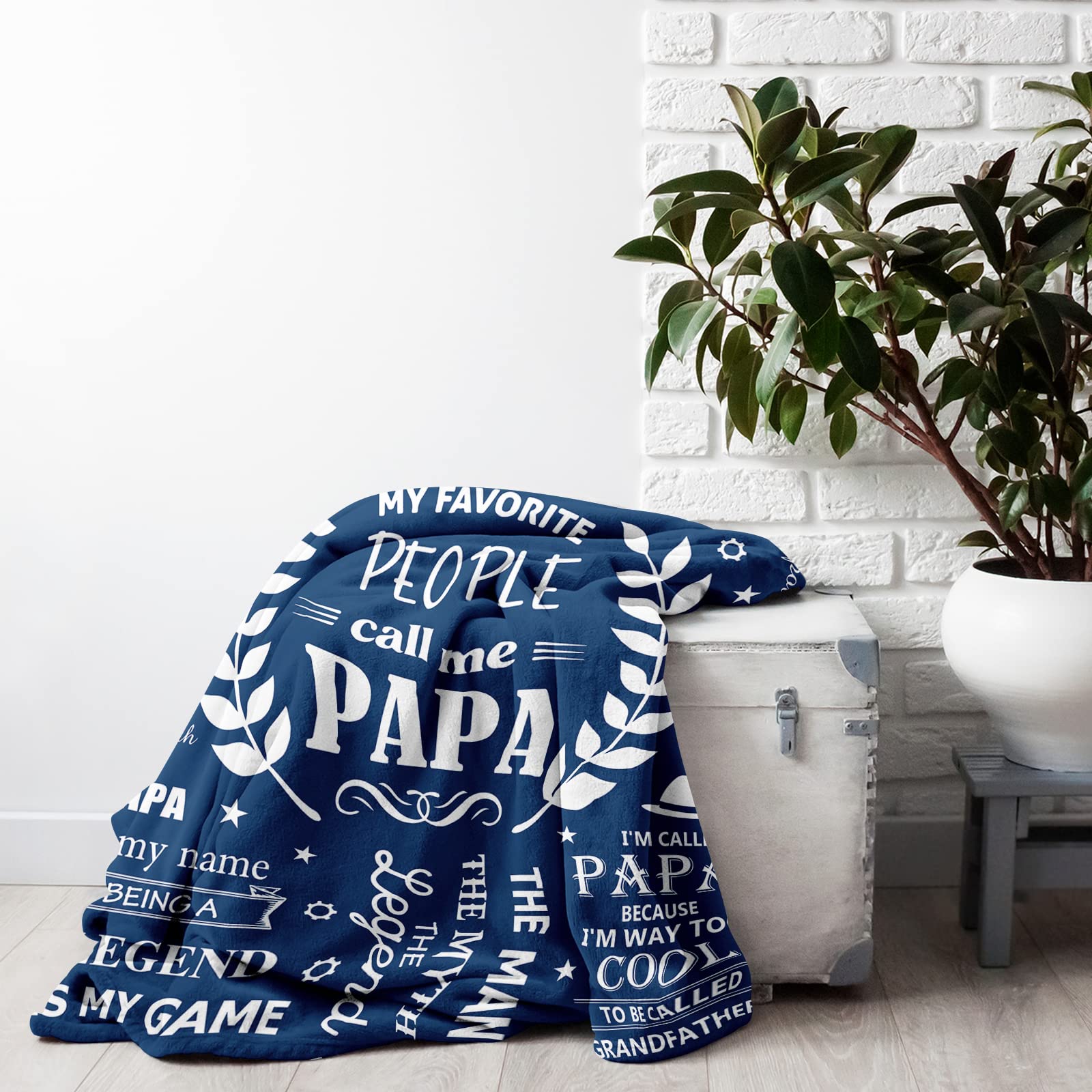 Fathers Day Papa Gifts, Grandpa Gifts, Papa Blankets 60"X50", Grandpa Christmas Birthday Gifts, Papas Gifts from Grandkids, Gifts for Papas, Grandfather Gift