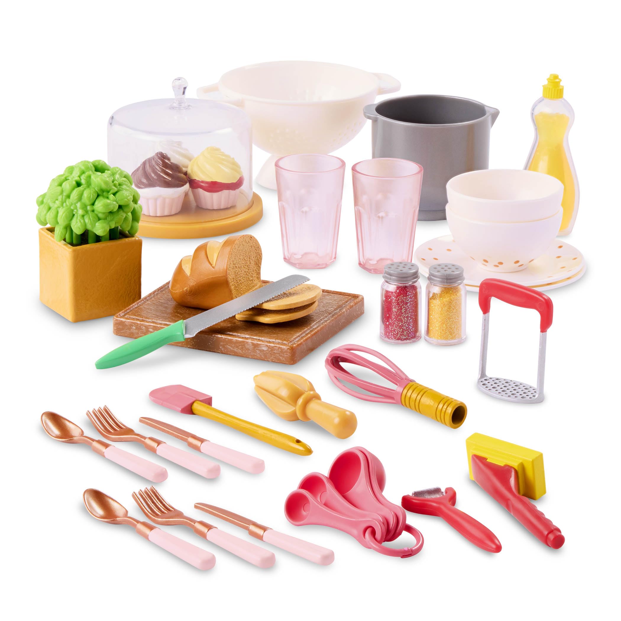 Our Generation - OG Cooking Island - Jeu de Cuisine et Lave-Vaisselle - Meubles de Maison de poupée et Aliments pour Jouets - Accessoires pour poupées de 46 cm - Jouer à Faire Semblant - 3 Ans et +