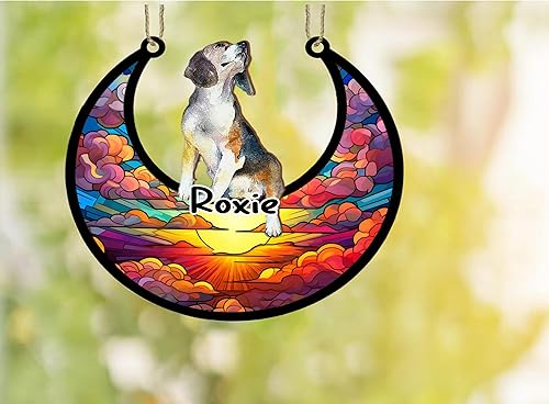 Vista 238 de LOVELYPOD Adorno de Navidad personalizado de perro pastor alemán, atrapasoles conmemorativo, adorno de Navidad de pastor alemán con nombre, pérdida