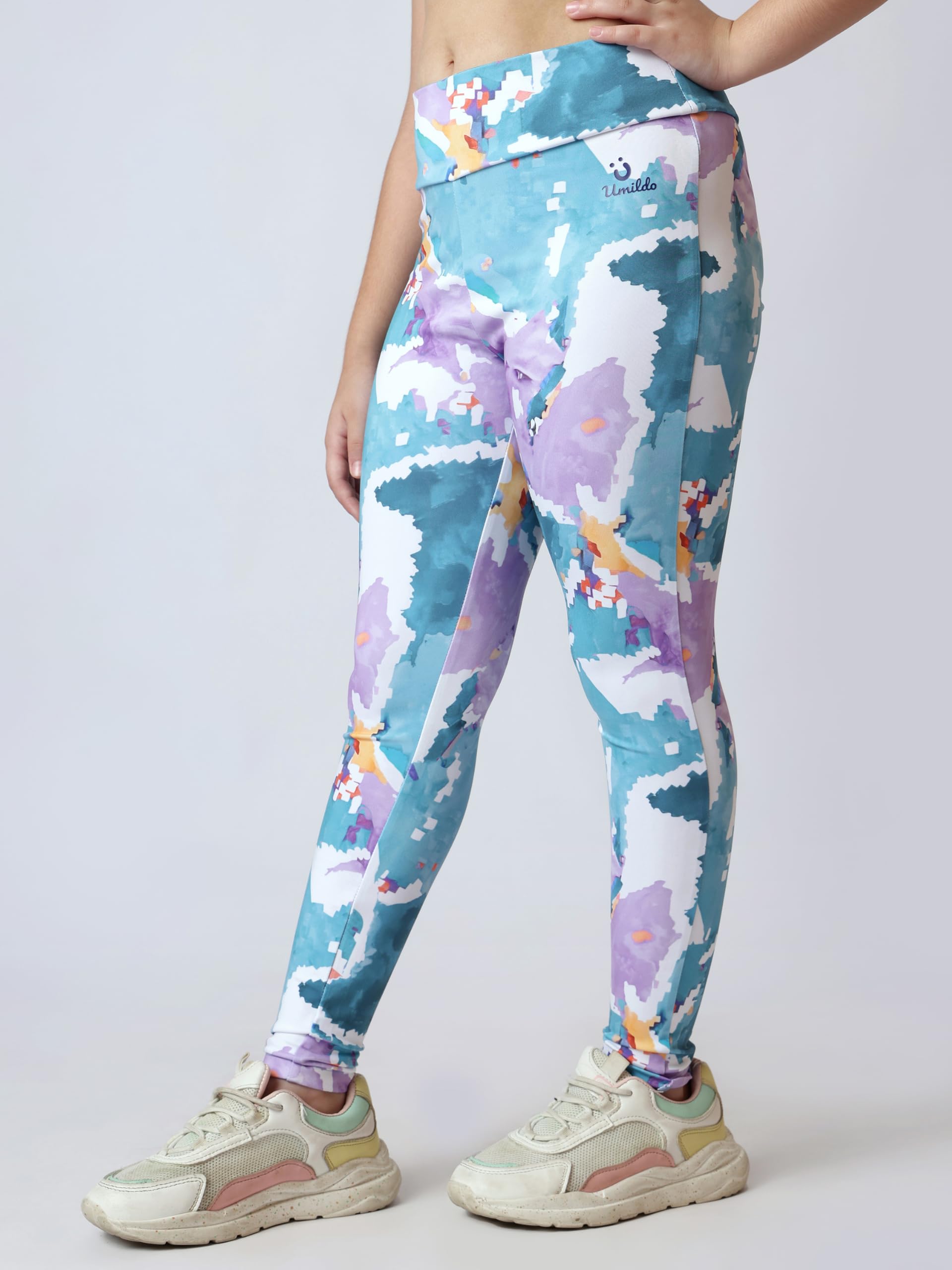 UMILDO Girls Activewear Leggings – Colorful Mid Waist Stretch Sportswear (4-14 Yrs) - Image 3 thumbnail