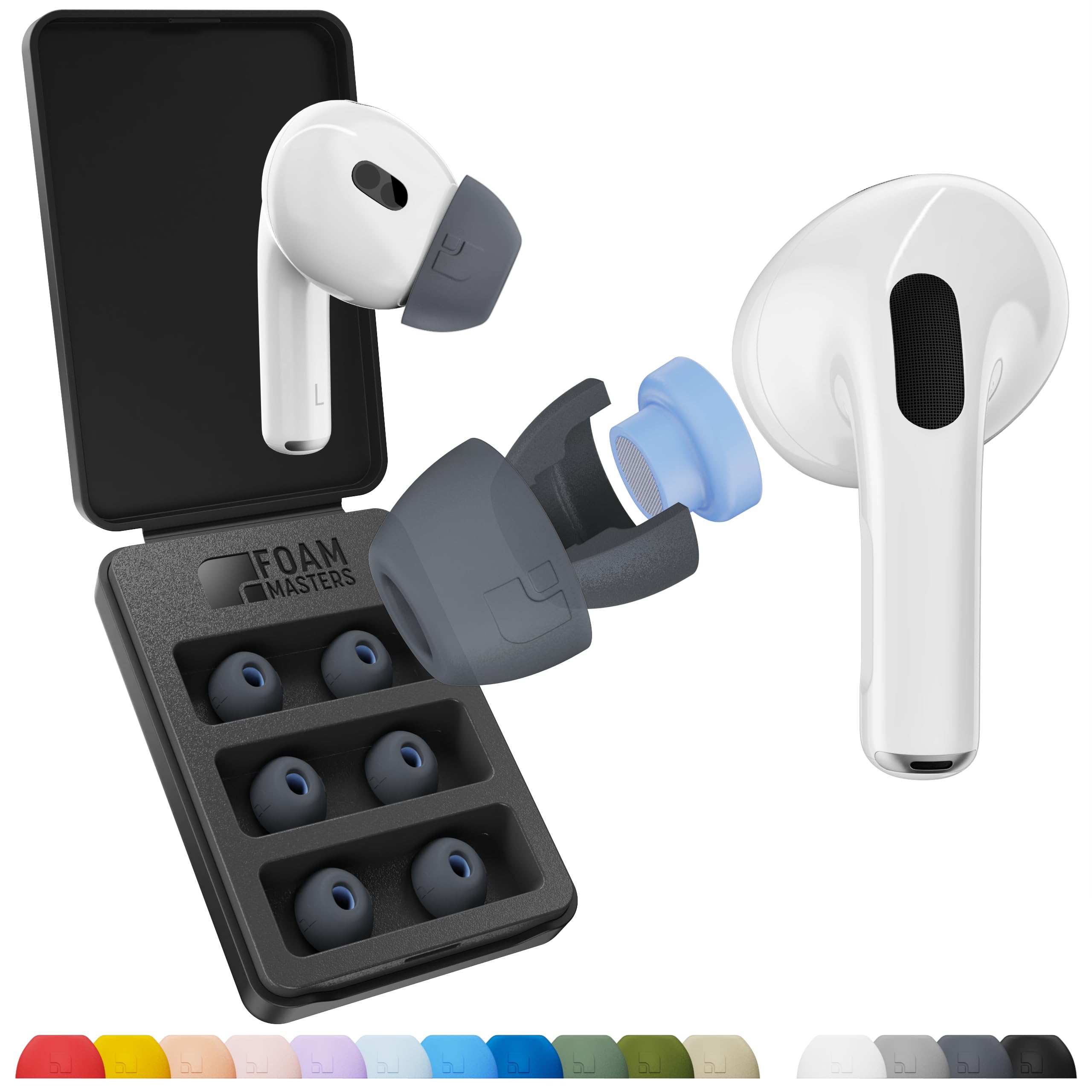 Embouts d'oreilles hybrides pour AirPods Pro 1ère et 2ème génération | 3 paires | Nouvelle version 6.0 – SportMagic | Confortable | Sécurisé | Meilleure suppression du bruit | Bourgeons