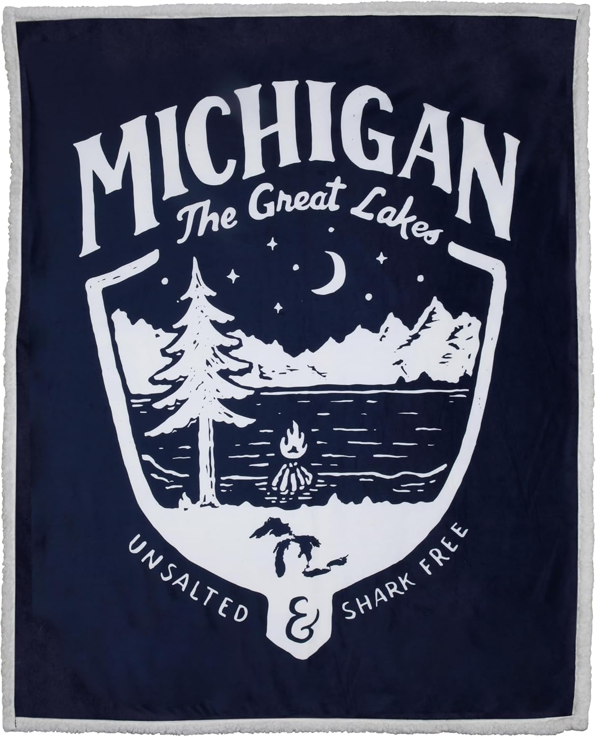 Detroit Shirt Company Michigan Shield Sherpa Blanket - Wrap Yourself in The Soulful Vibes of Michigan Shield with This Cozy and Stylish Sherpa Throw Blanket 50" X 60"