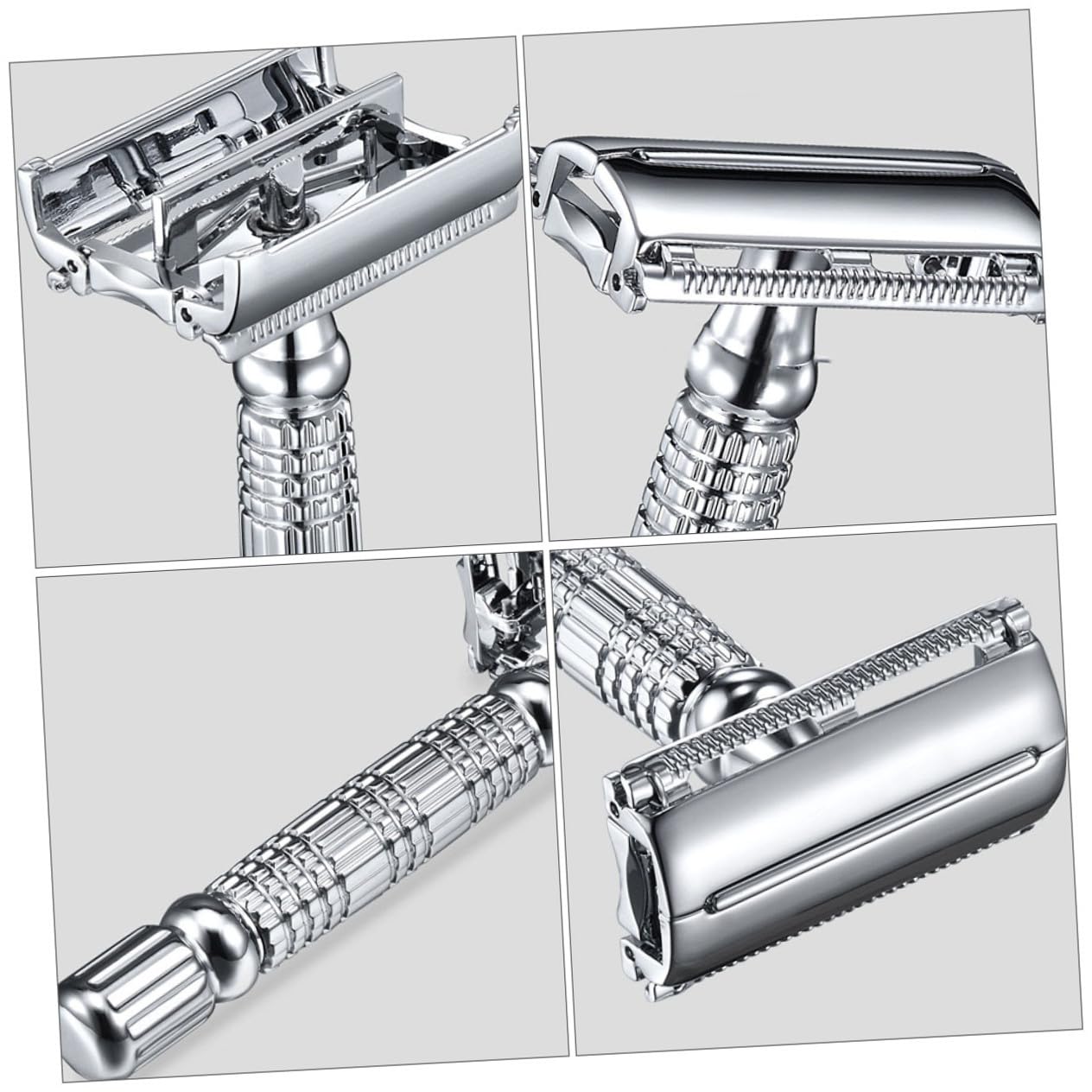 FOMIYES 2 Pz rasoio manuale lamette double edge safety razor maneggiare il rasoio di sicurezza rasoio di sicurezza in acciaio inossidabile rasoio monolama rasoio facciale rasoio da barba