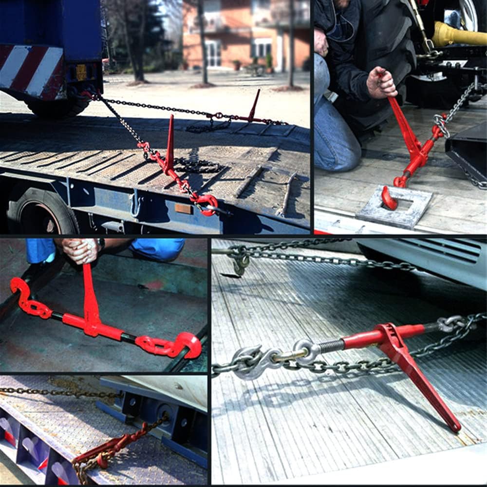 One-Day Sale: Up to 50% Off Aain® 4 Pack Load Binder 5/16 Inch - 3/8Inch Ratchet Load Binders Commercial Grade For Cargo Flatbed Trailers, Red