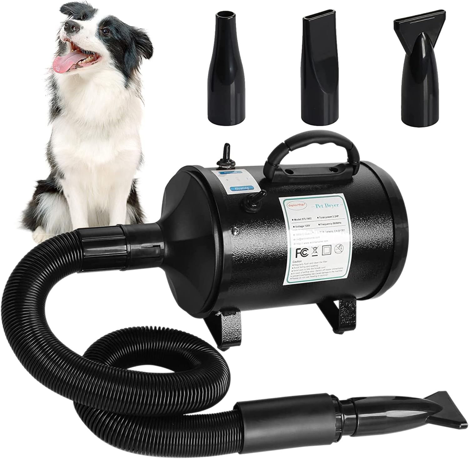 display4top Dog Dryer,2400W Dog Blow Dryer,3.2HP Speed
