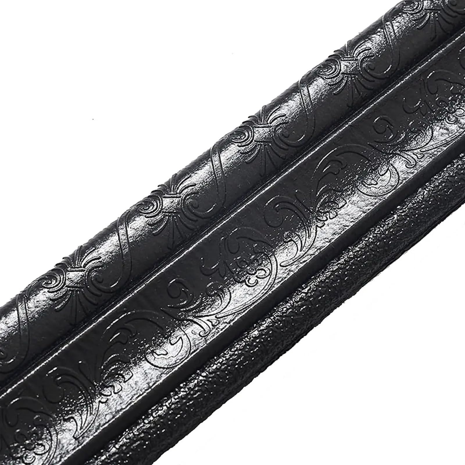 QAUUCP Dado Rail Self Adhesive Foam Wall Edge Strip Stickers Self-Adhesive Waterproof Baseboard Corner Waist Line Wallpapers Border Home Decoration(Black)