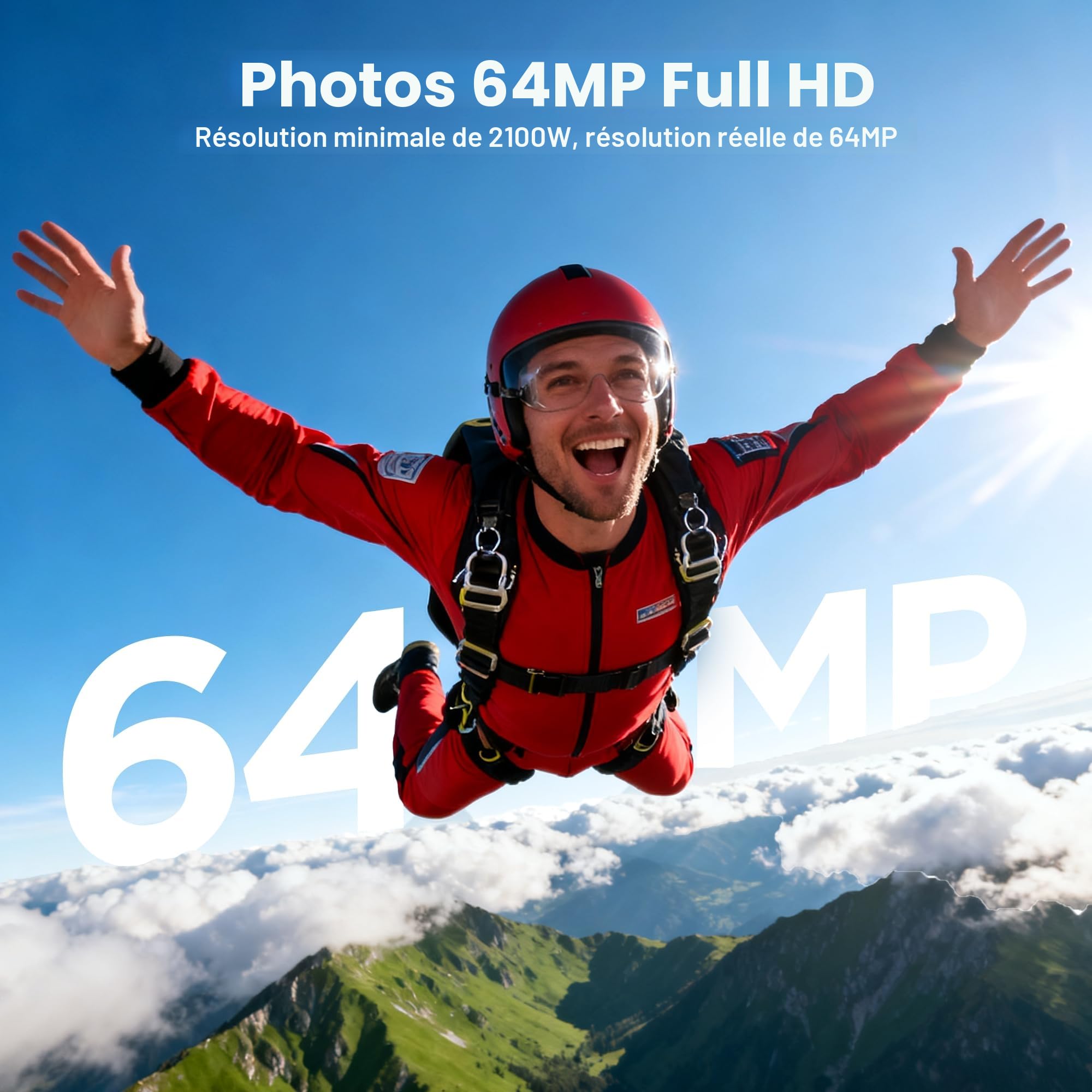 Appareil Photo Numérique Compact 4K 64MP 16X Zoom IPS Écran Vintage Caméra Vlog