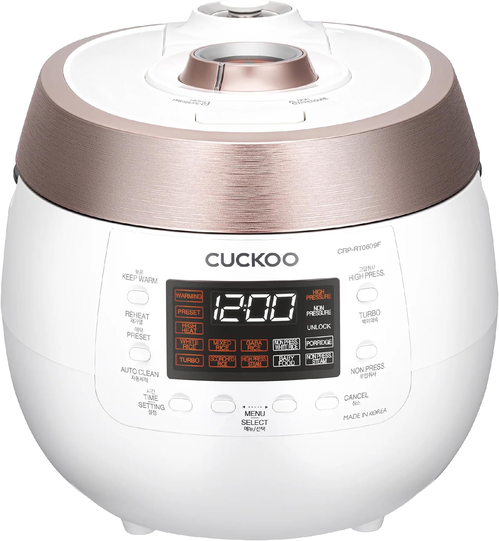 CRP-RT0609FW 6 Cup (Uncooked) & 12 Cup (Cooked) Small Twin Pressure Plate Rice Cooker & Warmer with Premium Nonstick Inner Pot, Two Pressure Types, Auto Clean, Turbo Mode and others | (White,