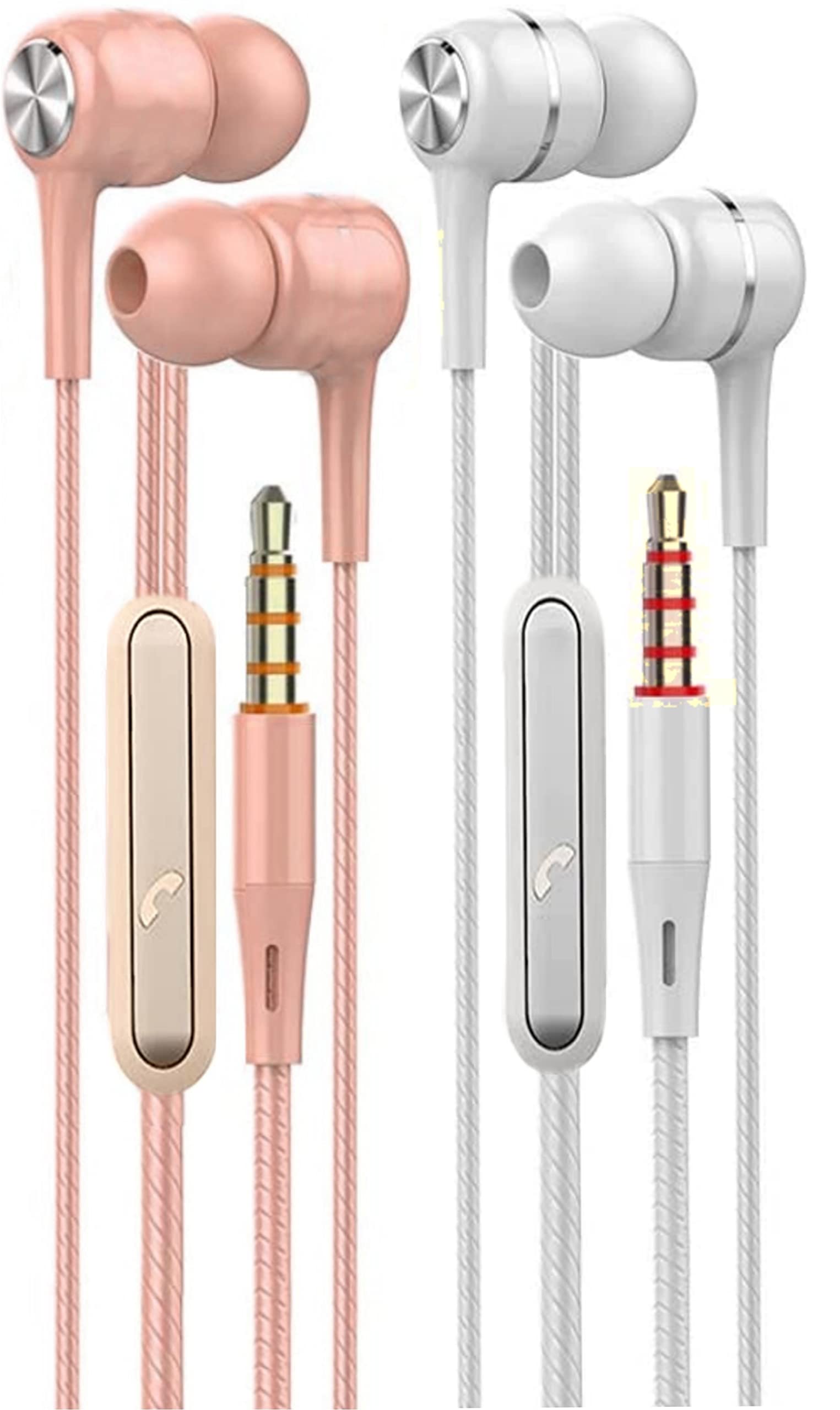 Meyaar M-11 High Bass Wired In-Ear Earphone with Mic ((Pack of 2) Pink + Grey) (B09FXZSW8S) Amazon Price History, Amazon Price Tracker