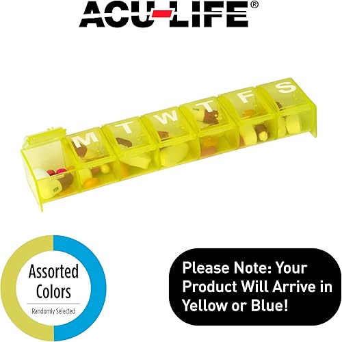 Miniatura 2 de Pastillero semanal (7 días), planificador de medicamentos, caja organizadora de vitaminas, compartimentos grandes, cómodo y fácil de usar, el color