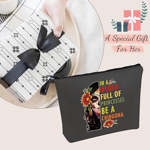 Miniatura 7 de JXGZSO Bolsa de cosméticos para dama mexicana en un mundo lleno de princesas Be a Mexican Makeup Bag Badass Women Gift, Mujeres mexicanas negras