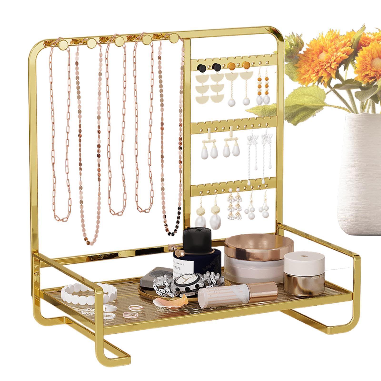 Porte-bijoux élégant en métal doré pour sublimer vos colliers
