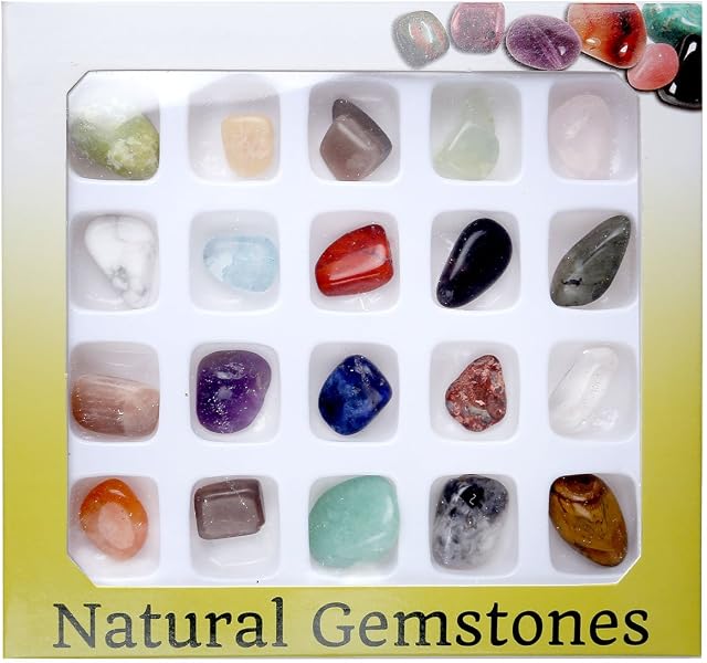 JOVIVI 20 Gemstones Chakra Stone Healing Balancing Kit for Collectors, Crystal & Reiki Healers and Yoga Practioner