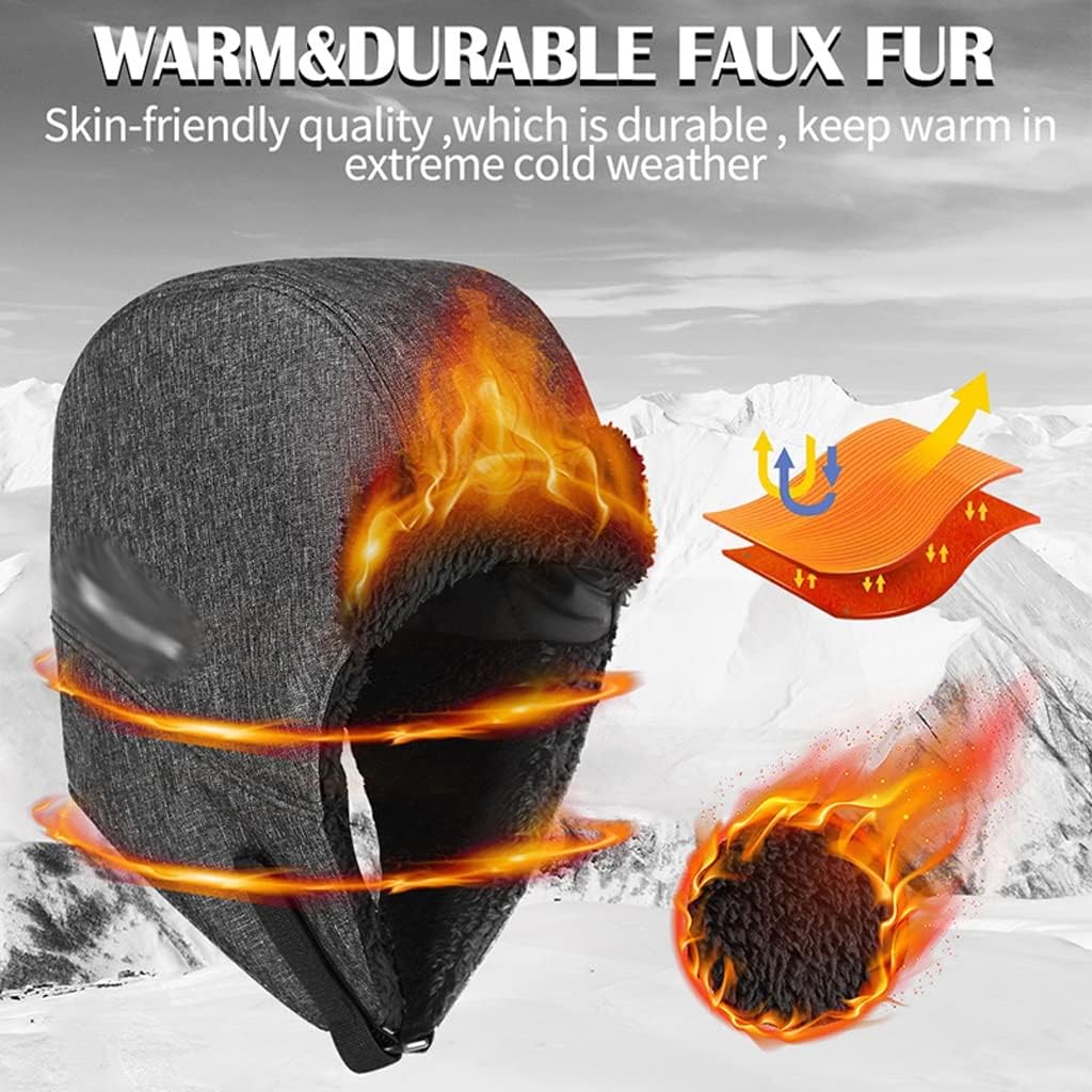 VIDI Gorro Deportivo De Invierno para Hombre Y Mujer Grueso Cálido para Esquí Pescasenderismo Resistente Al Viento Con Orejeras para Ciclismo
