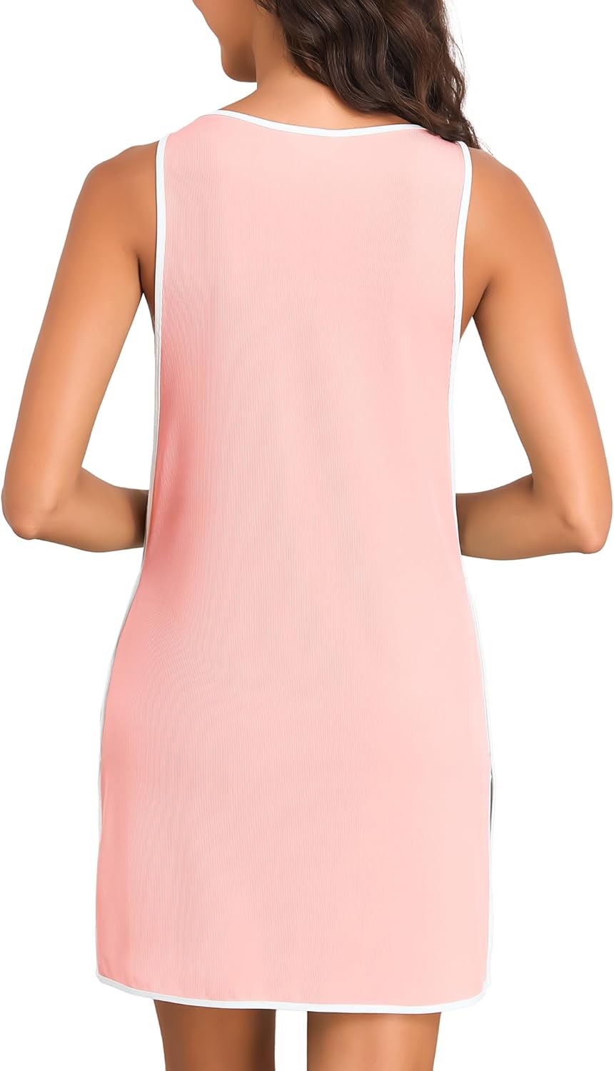 YYA Sexy Sleeveless Nightgowns for Women Lace Trim Sleep Shirts Chemise Night Lingerie Dress S-XXL - Image 7