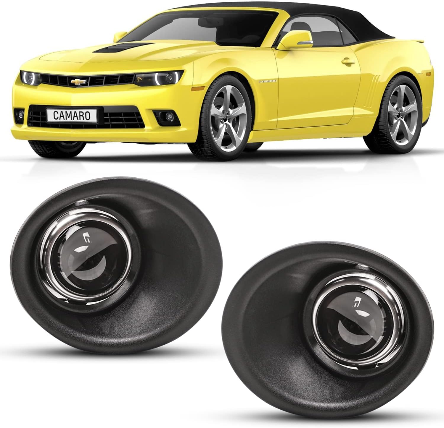 DLAA Fog Lights For Chevy Camaro 2014 2015 Front Fog Lamps Kit Car Styling Spot Light With Cables, Clear Lens - 1 Pair