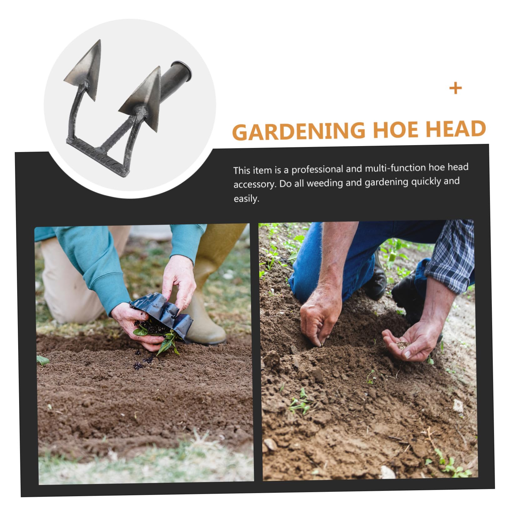 TOYANDONA Herramienta triangular de doble canal para jardinería, acero al carbono, cómoda y ahorra esfuerzo, para aflojar el suelo y plantar flores