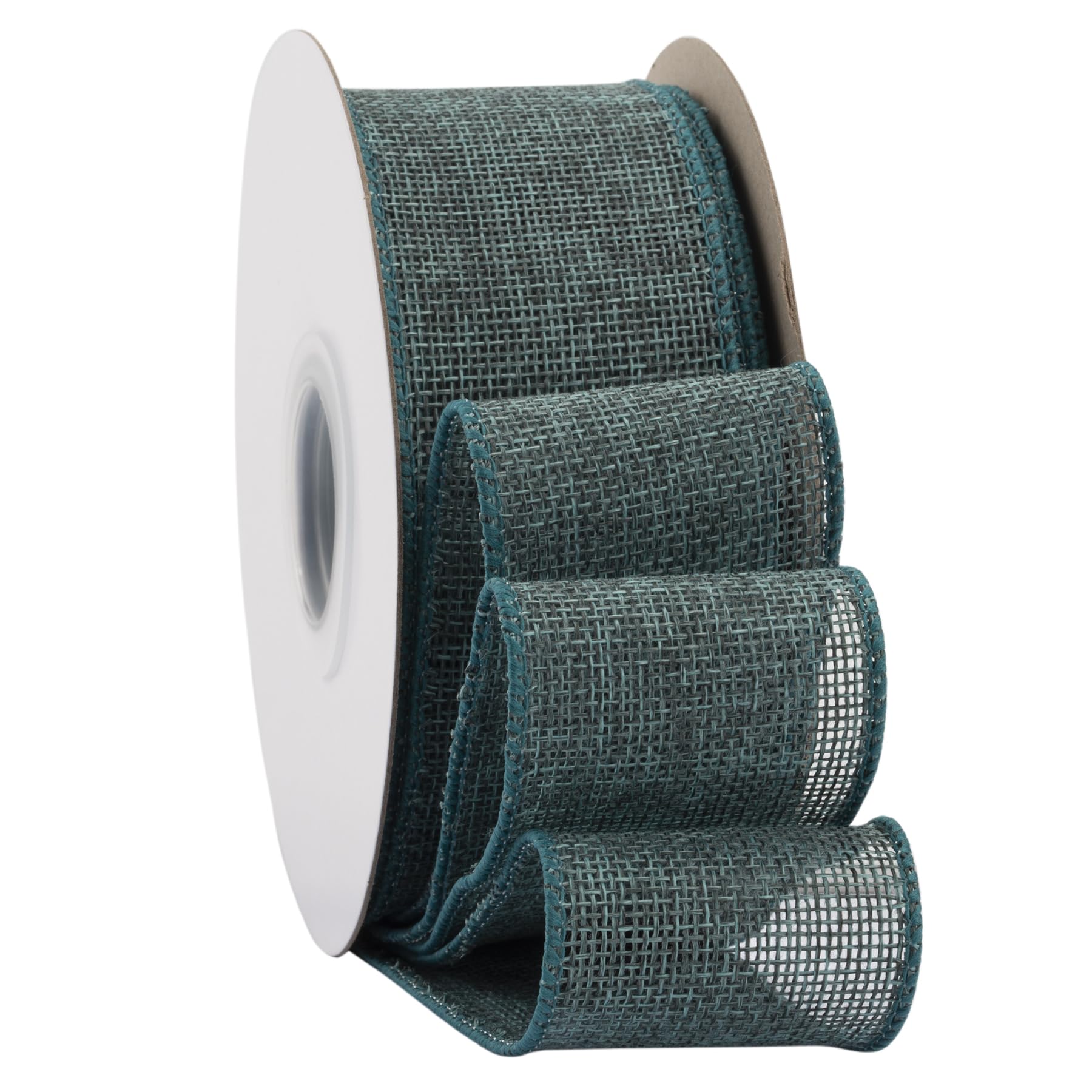 Ribbonitlux Teal Burlap Wired Ribbon, 50mm x 18 Meters, Wired Edge Burlap Ribbon for Gift Wrapping Big Bow, Wreath