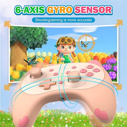 Miniatura 2 de IINE Lindo controlador de interruptor, Bluetooth Cartoon Kitten Nintendo Switch controladores inalámbricos, interruptor de luz Kawaii para juegos