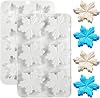 2 Pcs Snowflakes Silicone Chocolate Molds for Christmas Baking 3D Cake Pans Cookie Tray Candy Snowflake Ice Cube Molds for DIY Christmas Party Candle Bath Bomb Soaps Molds Decoration