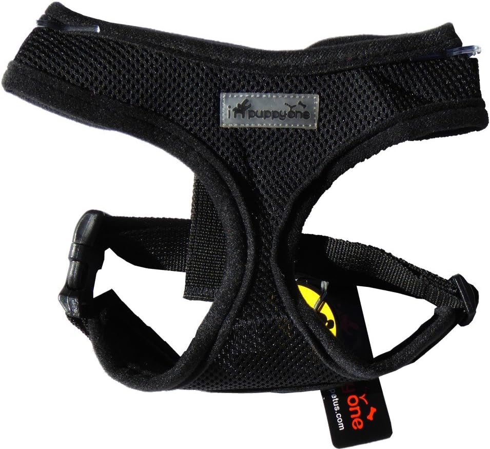 IPuppyone Dog Mesh Harness Air Flex Harnes and Lead Combo Size:Large Color:Black