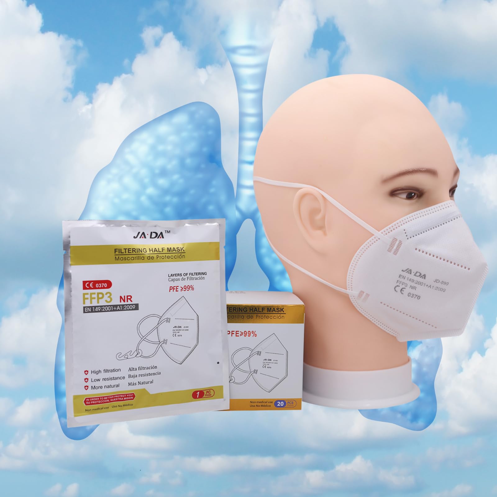 Spanner In The Works FFP3 Face Masks UK Certified EN149 Pack of 20 - Image 4