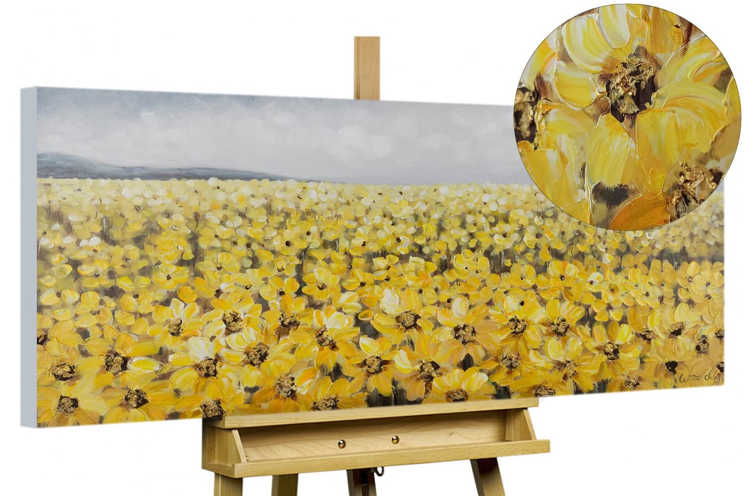 Blumen Van Gogh Natur Almond VLIES LEINWAND DEKO BILDER WANDBILD XXL WOHNZIMMER