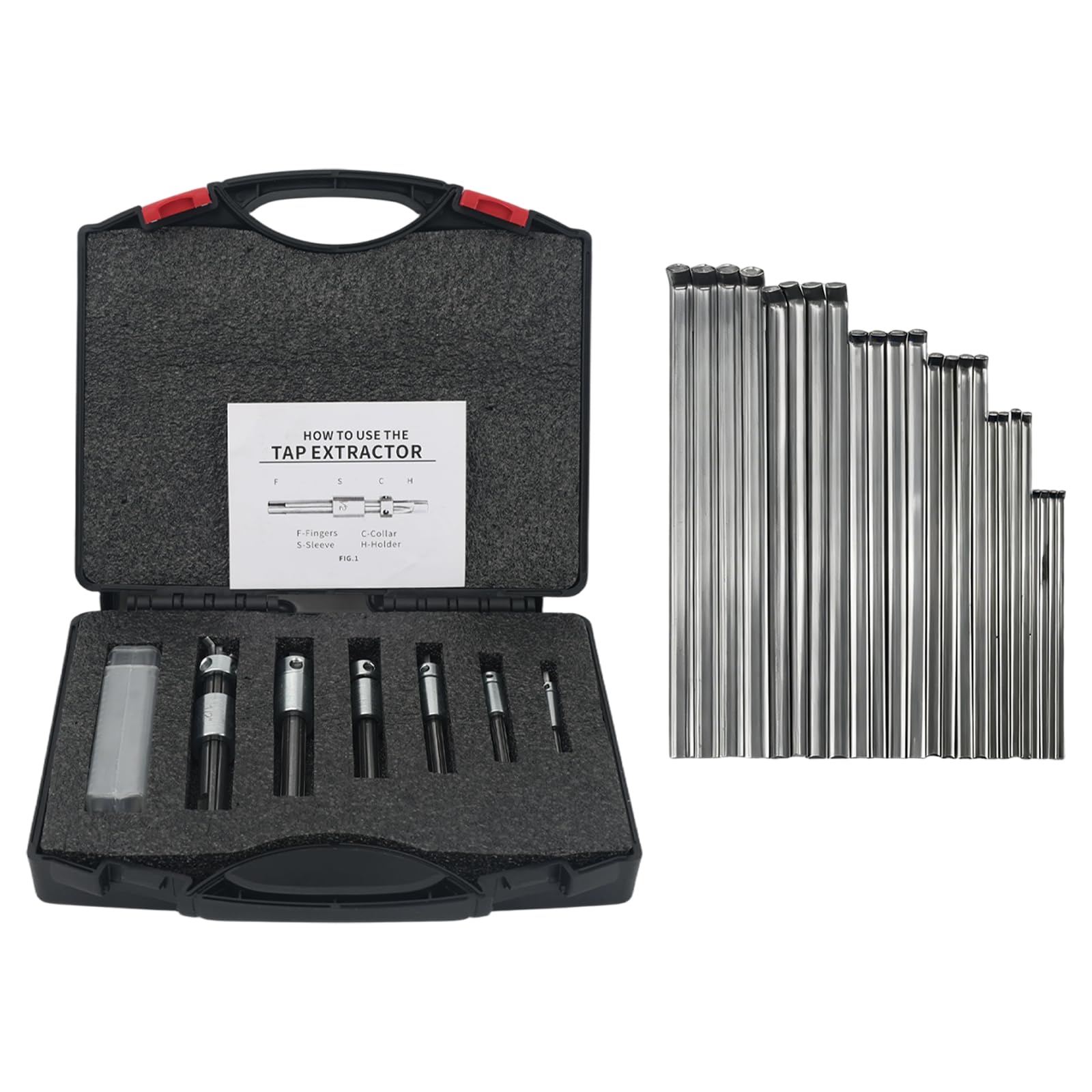 JoyTrace 6-Piece 4 Flute 18001 Tap Extractor Set with 24