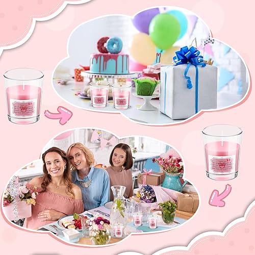 Miniatura 7 de 16 piezas de regalos de baby shower, regalos de agradecimiento, velas votivas de 1.7 onzas, velas votivas de vidrio transparente, regalos de