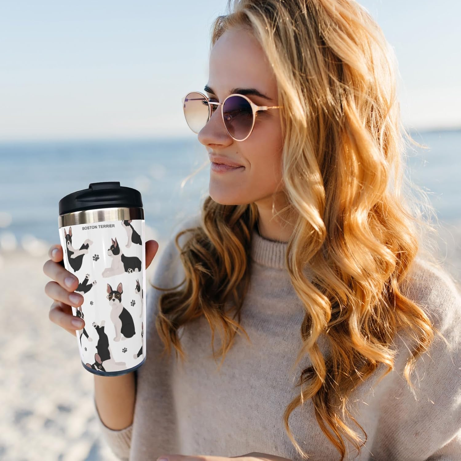 Boston Terrier Travel Coffee Mug 13 Oz for Dog Lover, Puppy Dog Stainless Steel Insulated Tumbler Cup with Lid - Anniversary, Birthday, Christmas Gift for Men, Women, Sister, Friend, Bestie - Image 8