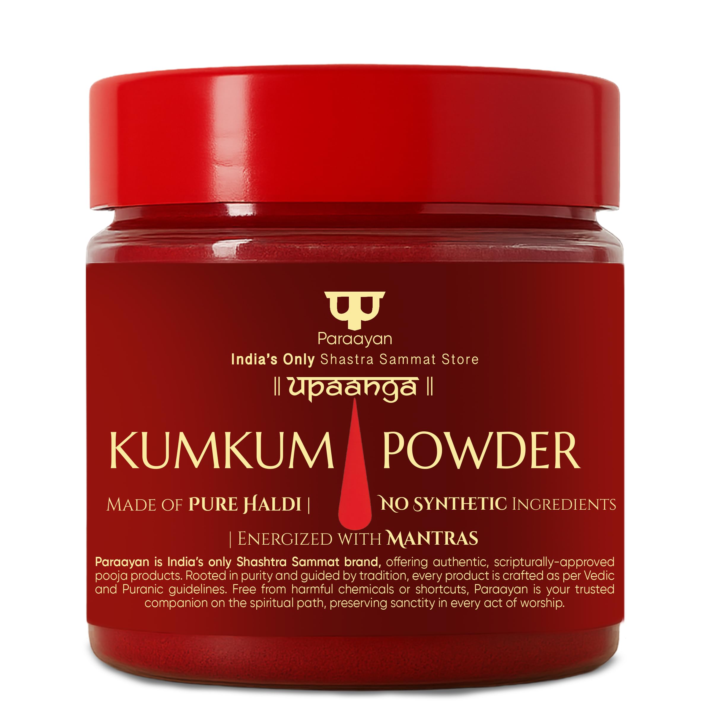 Paraayan Pure Kumkum Powder for Pooja | 50g Natural Haldi | No Chemicals or Additives | Smooth Texture | Ideal for Daily Use & Religious Rituals