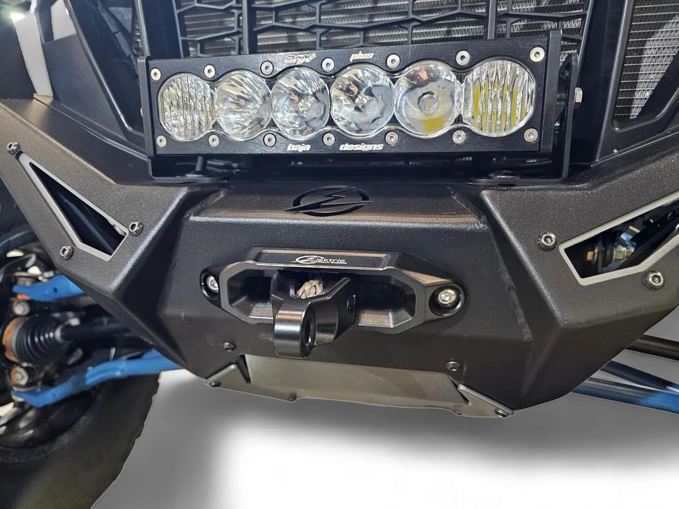 UTV Winch Fairlead and Hook – 6” Standard Mount, 6061 Billet Aluminum, Anodized Black, Heavy Duty Synthetic Rope Fairlead for Off-Road Recovery