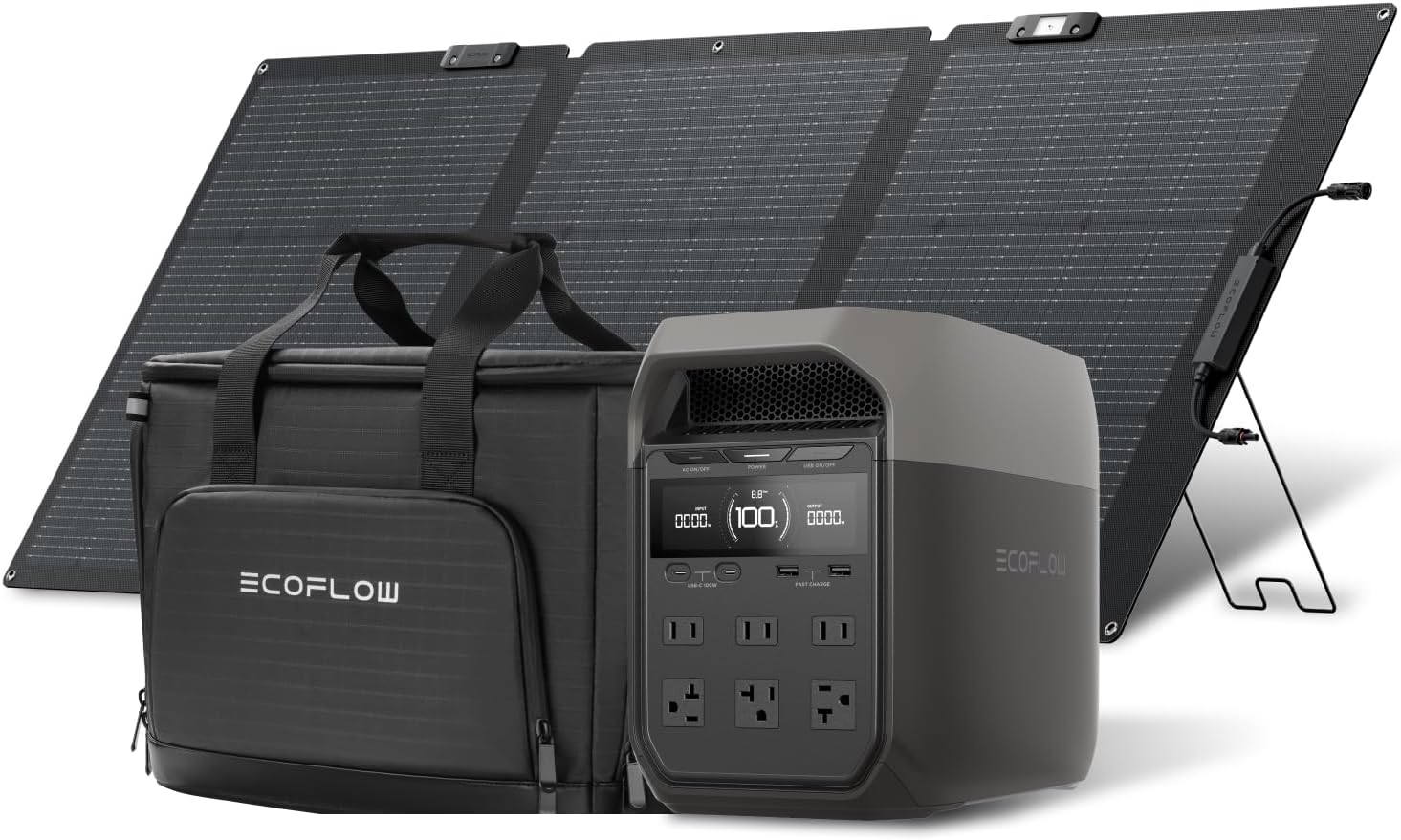 EcoFlow DELTA 3 ポータブル電源1024Wh と160W片面ソーラーパネル Gen2