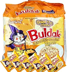 MACARRÃO INSTANTÂNEO LAMEN BULDAK SAMYANG - SABOR QUATRO QUEIJOS 5X - PACK CONTENDO 5 PACOTES