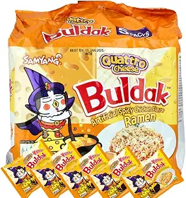 MACARRÃO INSTANTÂNEO LAMEN BULDAK SAMYANG - SABOR QUATRO QUEIJOS 5X - PACK CONTENDO 5 PACOTES
