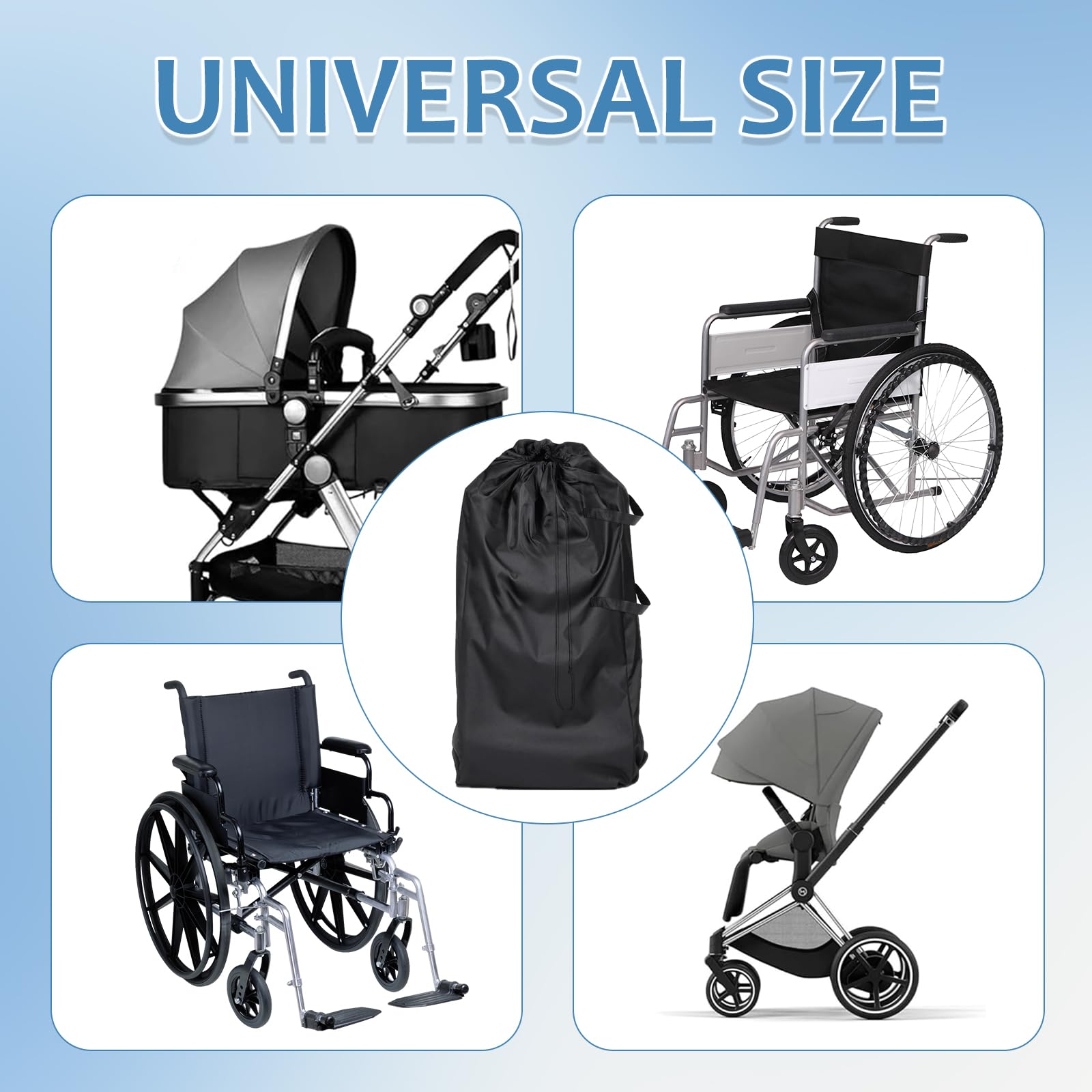 Belligern Buggy Bag,Pushchair & Pram Transport Bags with Shoulder Straps,Waterproof Pram Travel Bag for Airplane,Pram Travel Bag,Easy to Carry,for Airplane for Travel & Storage - Image 4