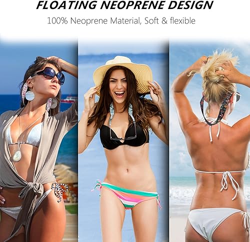 Miniatura 9 de YR Correas de gafas de sol con patrón floral, material de neopreno suave y duradero, retenedores flotantes para gafas, 3 paquetes.