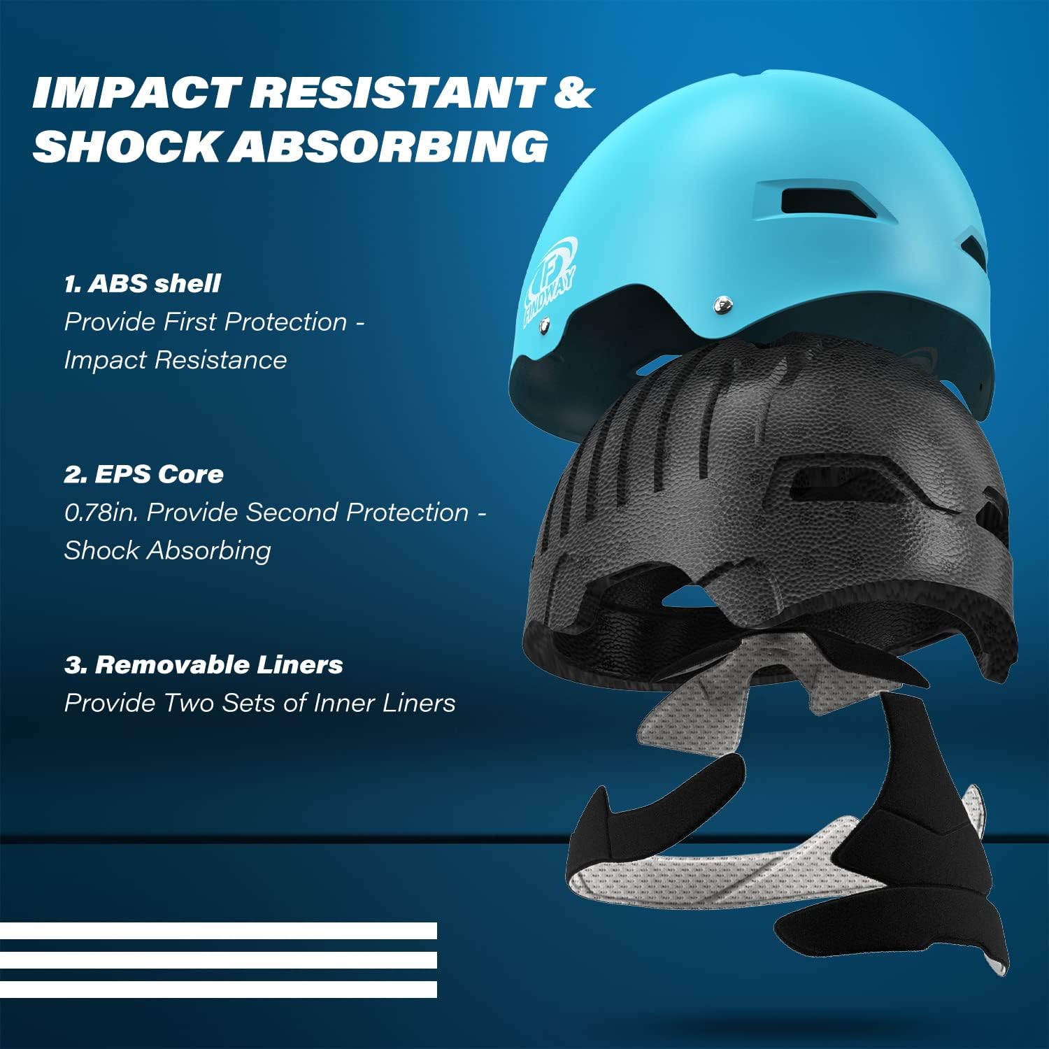 Findway Pro Skateboard Helmet [Safety Certified] Two Removable Liners Bike Helmet for Kids Youth & Adults for Skate, Scooter, Commuter, Longboard & Incline Skating Rollerblading with Adjustable Dial