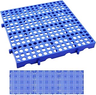 3-Pack Heavy Duty Plastic Pallets 11.8"x11.8"x1.8" Waterproof Ventilated Grid Design – Stackable Nestable Floor Pallets for Basement, Garage & Warehouse Storage