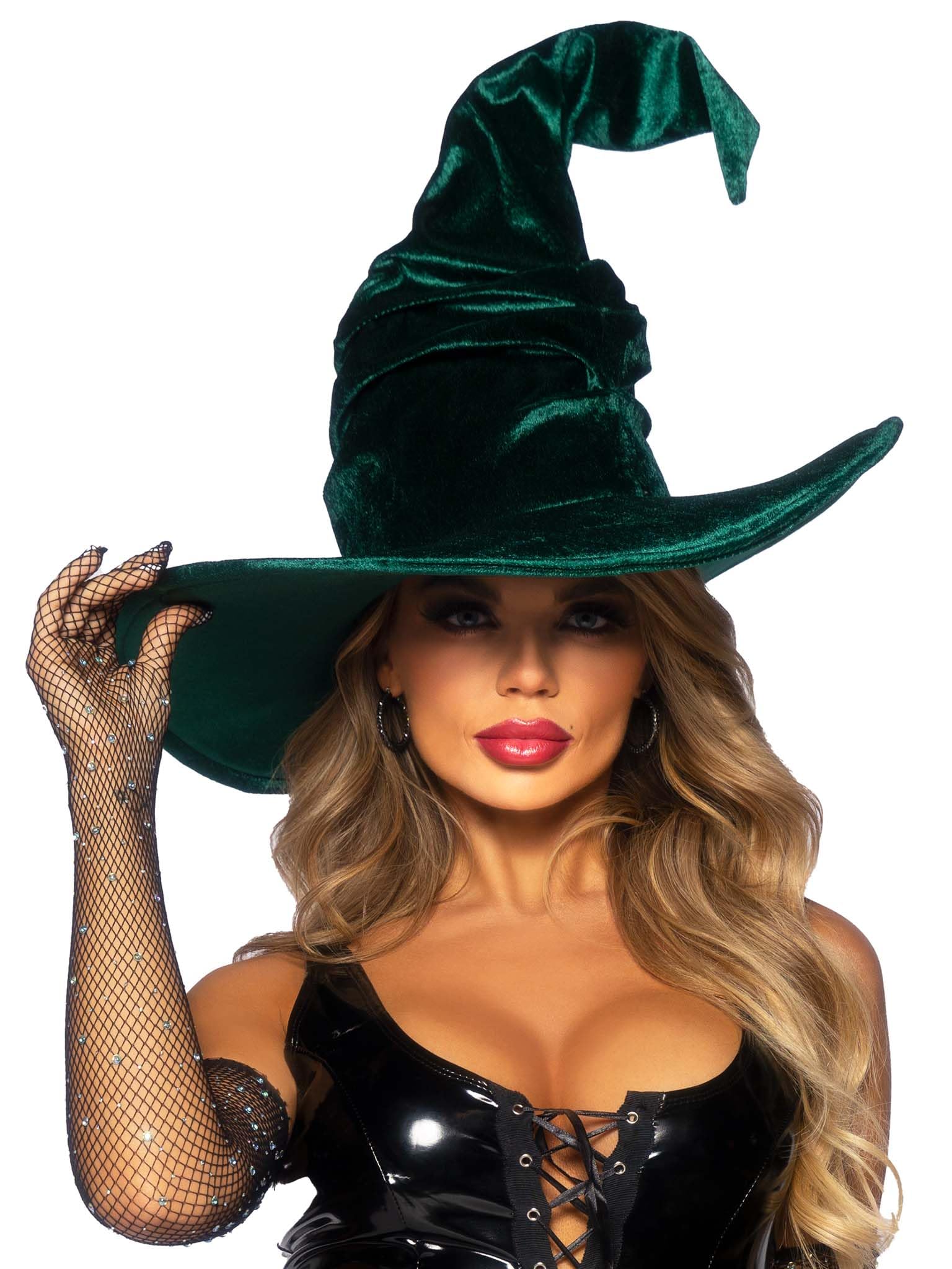 Leg Avenue Women's Large Ruched Witch Hat,Emerald